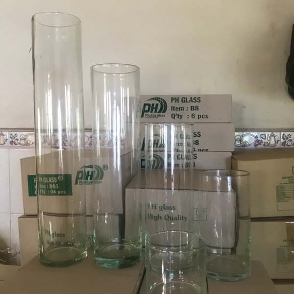 Chậu thủy tinh mini trụ tròn Nhiều kích cỡ