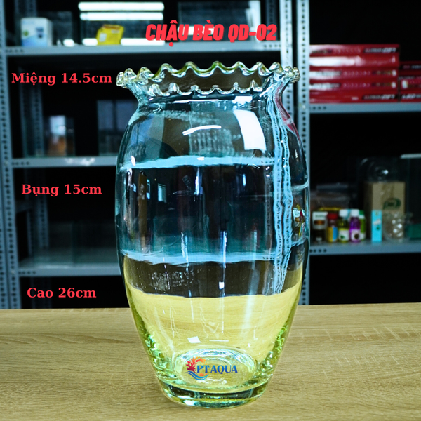 Chậu Thuỷ Tinh Quả Dưa QD-B Kiểu Dáng Đẹp Phù Hợp Nuôi Cá Cảnh Thuỷ Sinh Hoặc Trang Trí Để Bàn