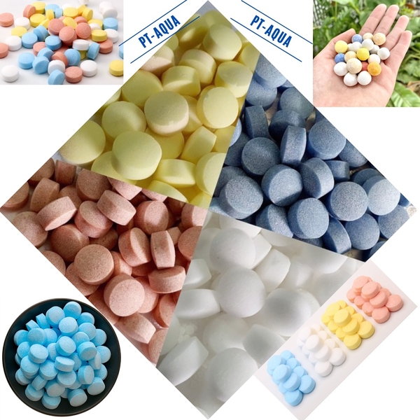 Muối Khoáng Nén Viên Bốn Màu Cho Cá Cảnh muối khoáng viên cho hồ cá thủy sinh - 1 Viên