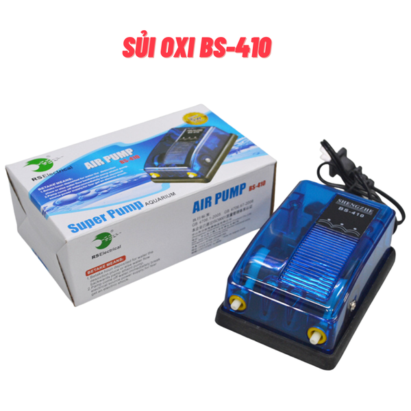 Máy sục sủi khí oxy 2 vòi 5W BS-410 cho hồ cá máy oxy BS-410 sủi oxy 2 vòi cho cá cảnh