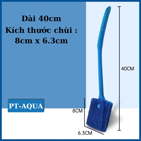 Cây chùi vệ sinh bể cá 2 mặt cán bằng nhựa cứng  Cọ lau kiếng hồ cá cảnh