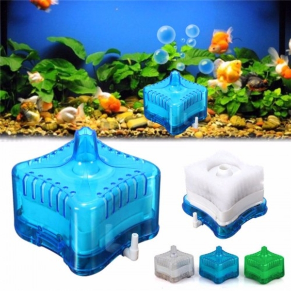 Lọc sủi vi sinh hộp vuông màu Xanh dành cho hồ cá cảnh