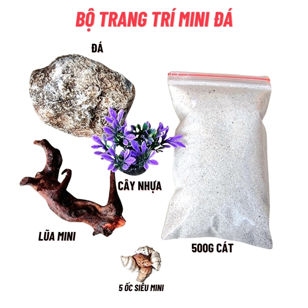 Bộ trang trí bể cá mini ĐÁ TRANG TRÍ cho bể cá mini dưới 15cm