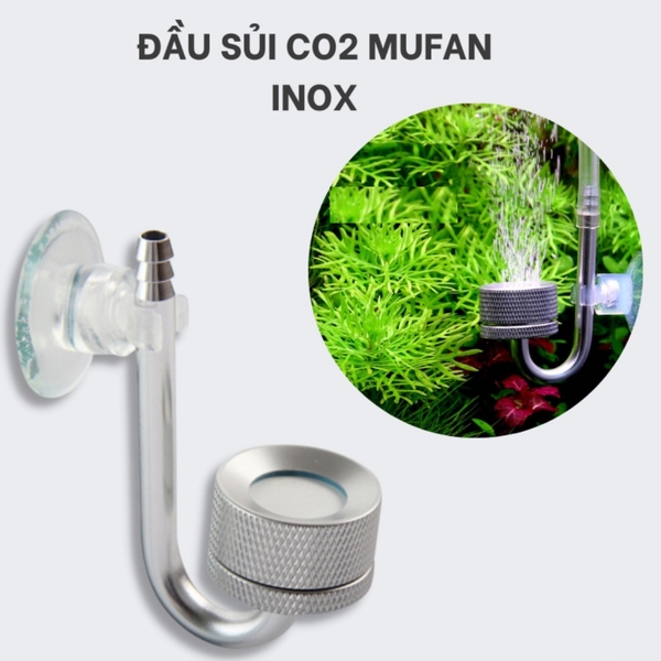 Sủi co2 inox cho hồ thủy sinh - cốc sủi co2 cho bể thuỷ sinh