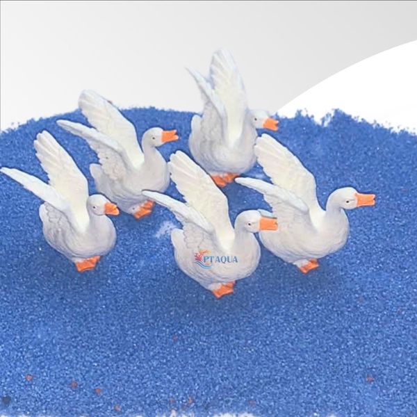 Phụ kiện trang trí hồ cá con Vịt Trắng Mini - Decor bể cá và tiểu cảnh hòn non bộ bằng nhựa
