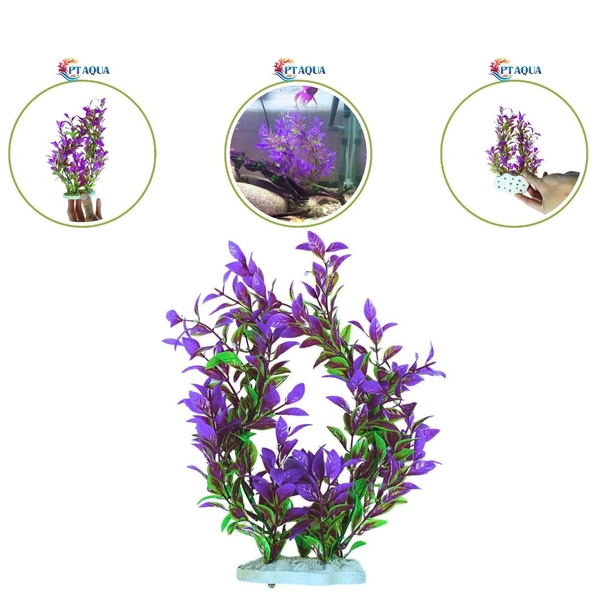 Cây Nhựa Màu Tím Trang Trí Bể Cá Cảnh, Bể Thuỷ Sinh, Trang Trí Bể Cá, Tiểu Cảnh Bể Cá