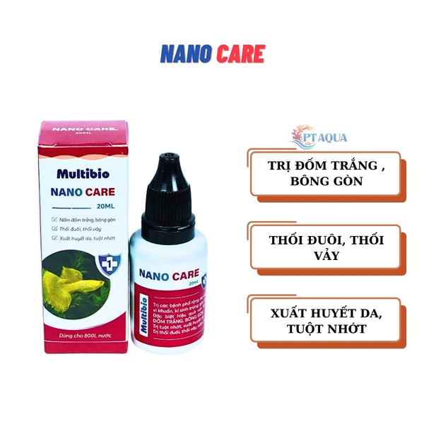 Nano Care - Dung dịch nano ngừa khuẩn, phục hồi sức khỏe cá, không tạo màu nước dung tích 20ml