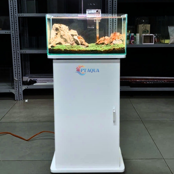 Tủ Bể Cá Đa Năng Chất Liệu Gỗ Công Nghiệp Sơn Trắng Cao Cấp - Để Bể cá, Sách, Đồ Trang Trí