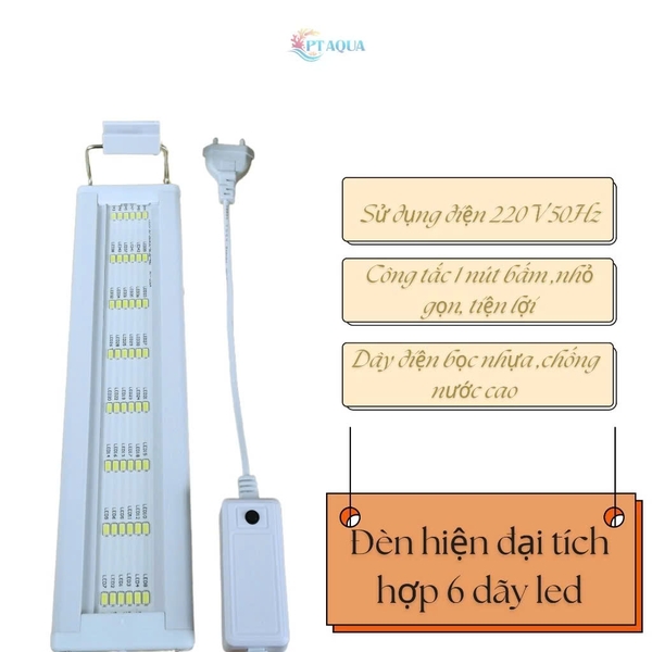 Đèn hồ cá ÁNH SÁNG TRẮNG siêu sáng kẹp thành hồ cá cảnh