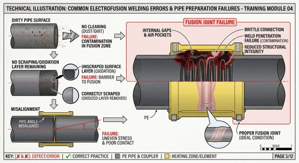 Lỗi thi công electrofusion thường gặp