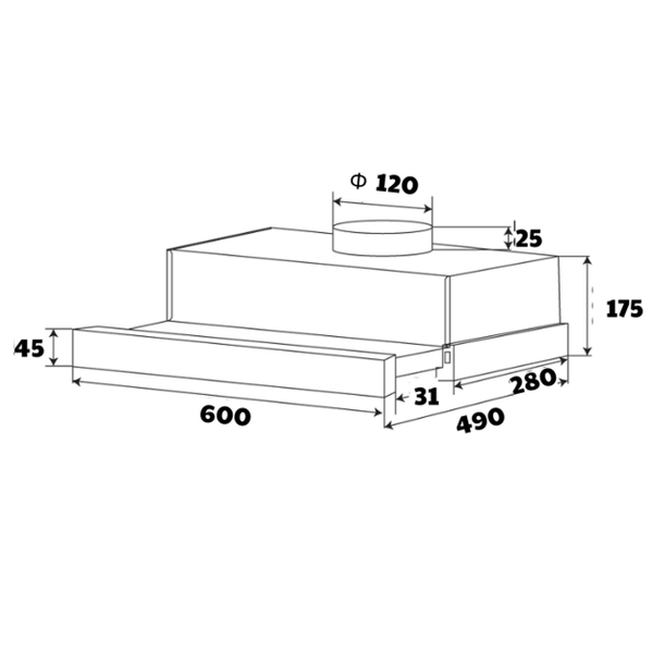 HÚT MÙI ÂM TỦ KAFF KF – TL60H| TL70H/ TL80H/ TL90H