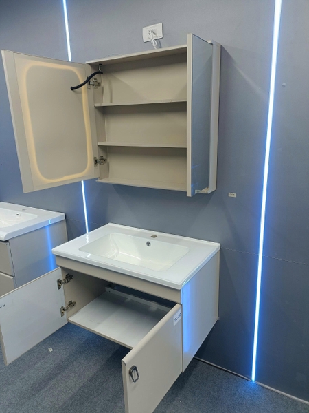 Bộ tủ chậu lavabo, tủ gương phòng tắm TC 002-80
