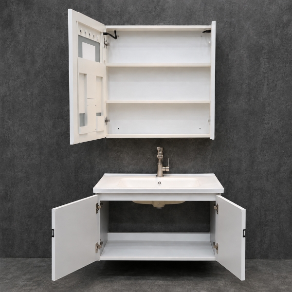 Bộ tủ chậu lavabo, tủ gương phòng tắm TC 2504