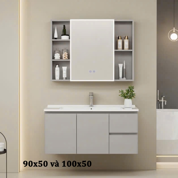 Bộ tủ chậu lavabo, tủ gương phòng tắm CR-296