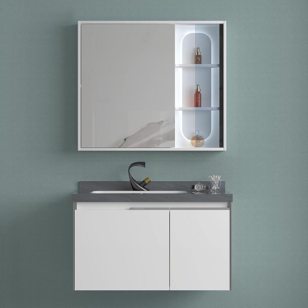Bộ tủ chậu lavabo, tủ gương phòng tắm MW6631
