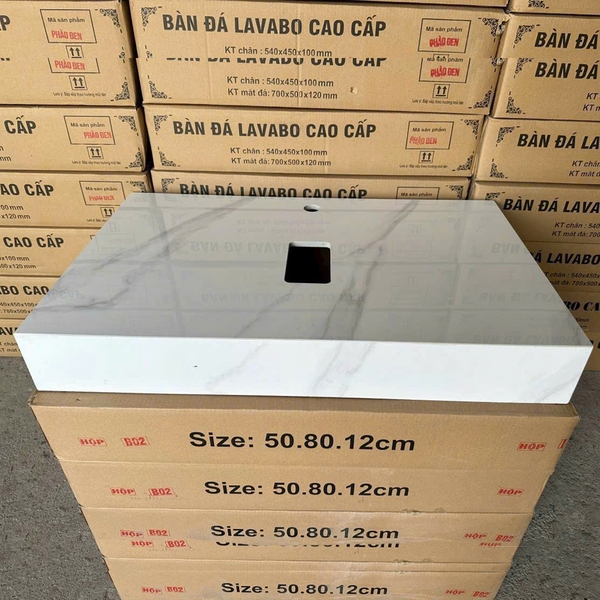 Bàn đá đơn đặt chậu dương bàn hộp trắng