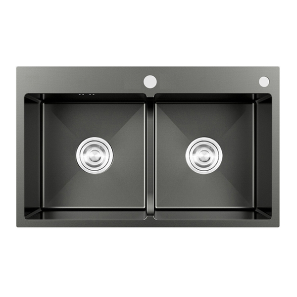 Chậu rửa chén, bát nano đen 2 hố