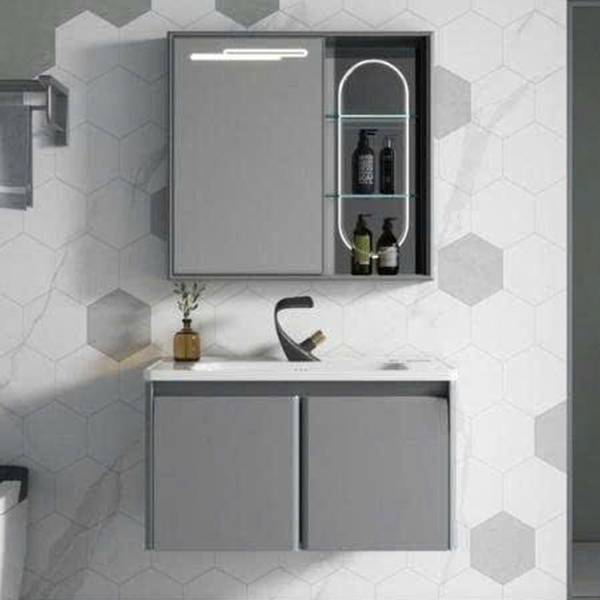 Bộ tủ chậu lavabo, tủ gương phòng tắm 014-80