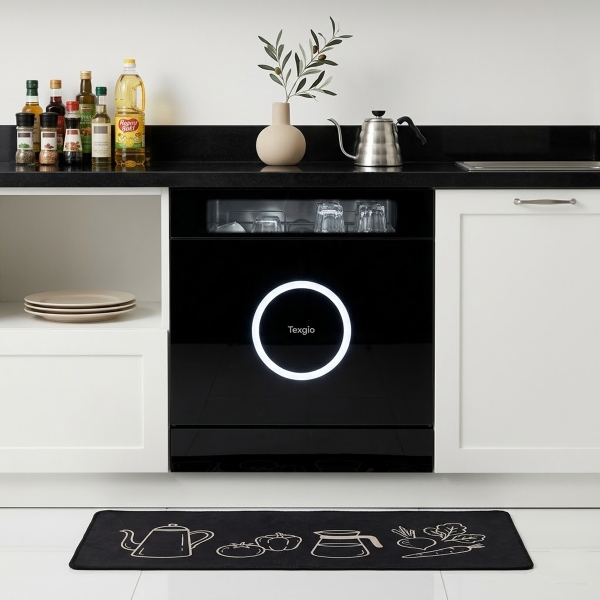 Máy rửa bát Texgio Dishwasher TG DT2026 - Mini 6 Bộ Sấy Khí Nóng, Diệt Khuẩn UV