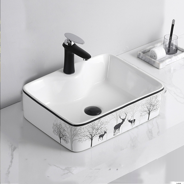 Chậu rửa mặt (lavabo) dương bàn F-CB011