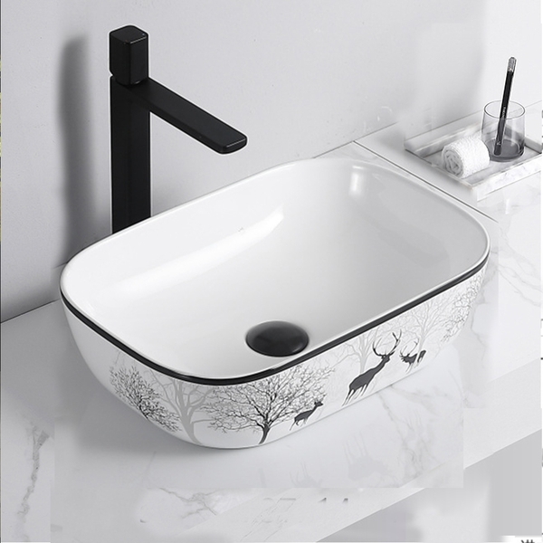 Chậu rửa mặt (lavabo) dương bàn F-CB012