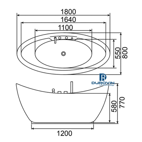 Bồn Thỏi Vàng Gắn Sen Vòi DRV-1208