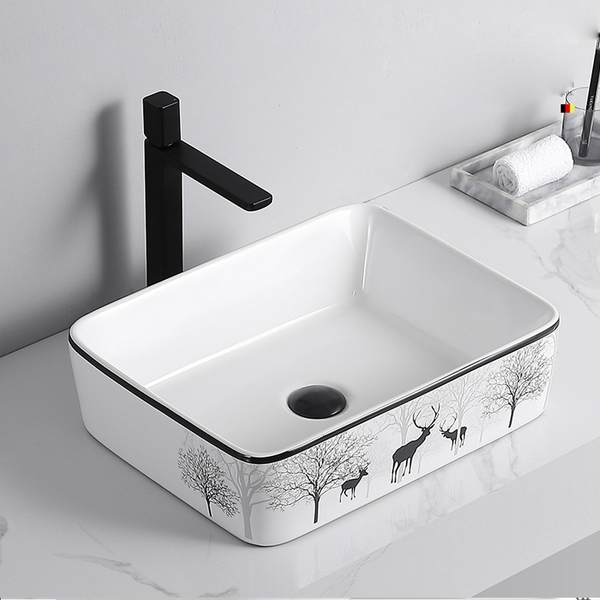 Chậu rửa mặt (lavabo) dương bàn F-CB013
