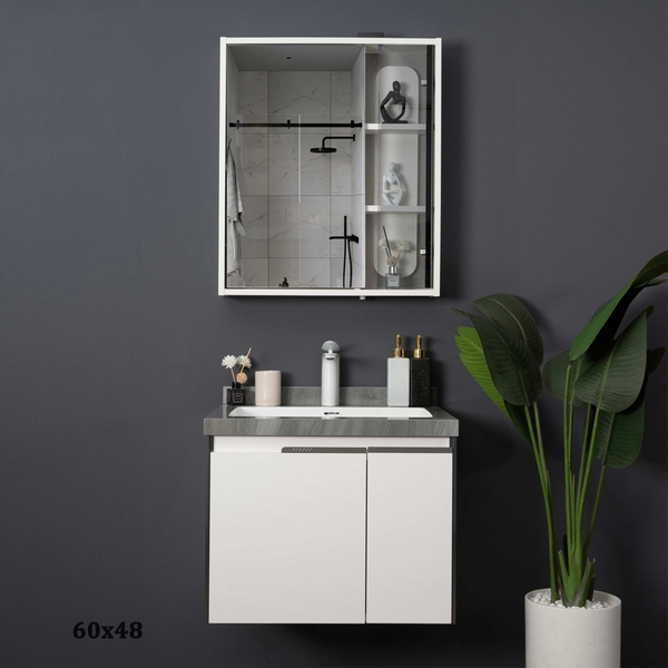 Bộ tủ chậu lavabo, tủ gương phòng tắm MW6631