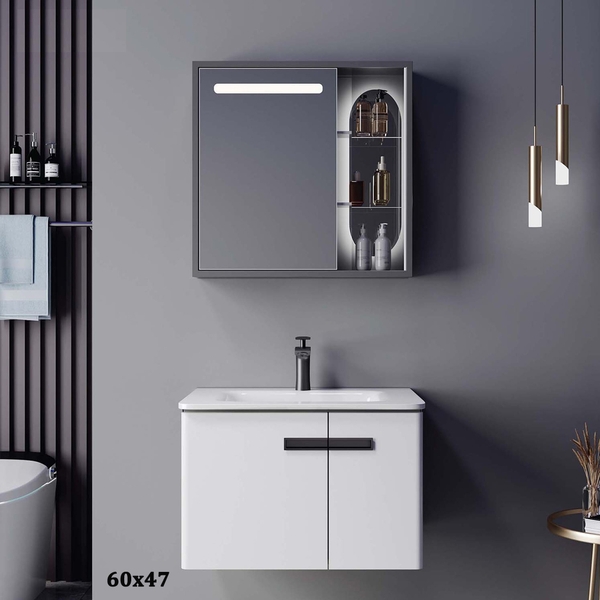 Bộ tủ chậu lavabo, tủ gương phòng tắm MW6616