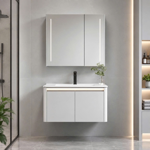Bộ tủ chậu lavabo, tủ gương phòng tắm CR-286