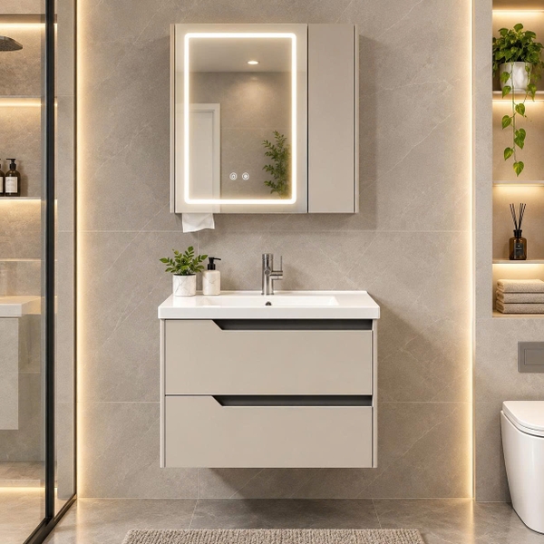 Bộ tủ chậu lavabo, tủ gương phòng tắm CR-928