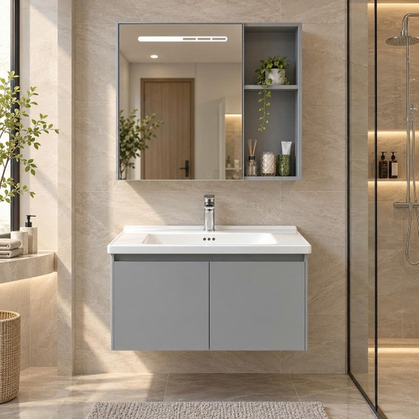 Bộ tủ chậu lavabo, tủ gương phòng tắm TC 020-80