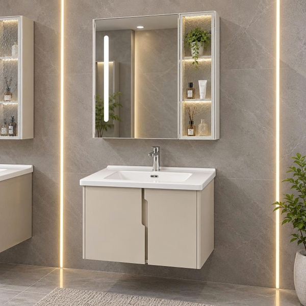 Bộ tủ chậu lavabo, tủ gương phòng tắm TC 028-60