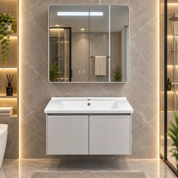 Bộ tủ chậu lavabo, tủ gương phòng tắm TC 009-60