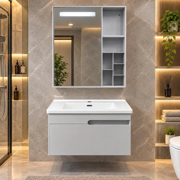 Bộ tủ chậu lavabo, tủ gương phòng tắm TC 021-60