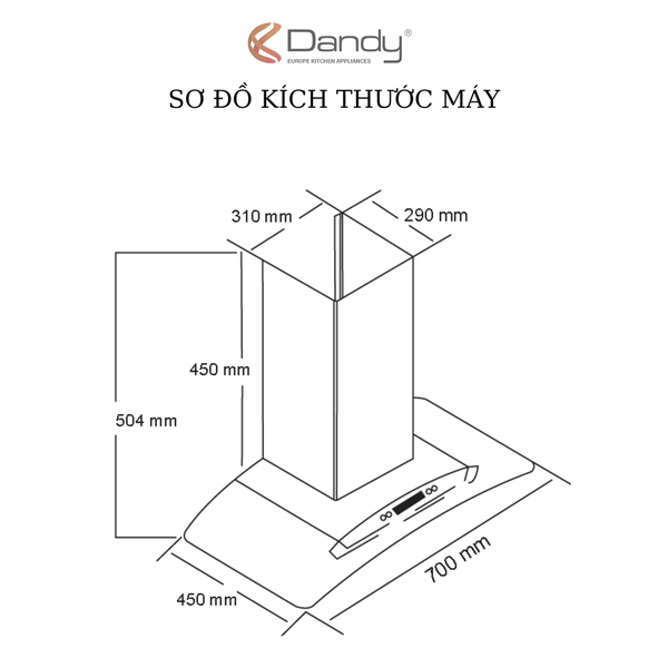 Máy hút khói khử mùi cao cấp Dandy DY-789
