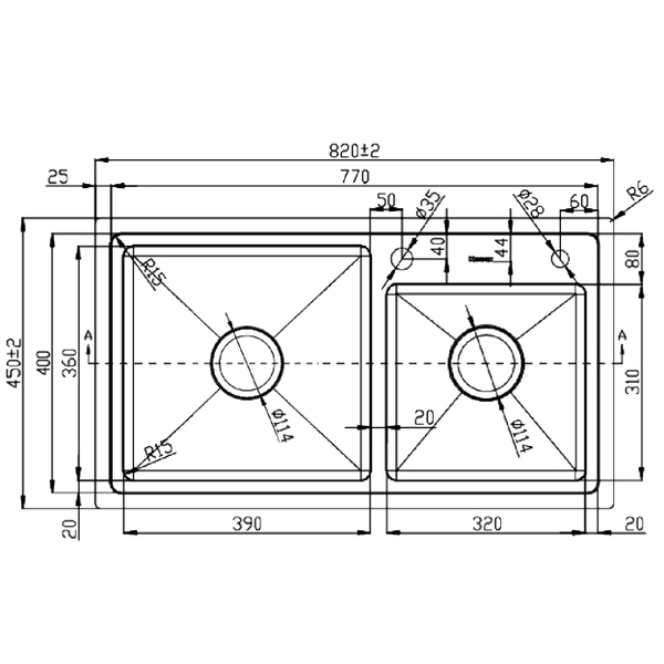 Chậu rửa chén, bát nano đen 2 hố