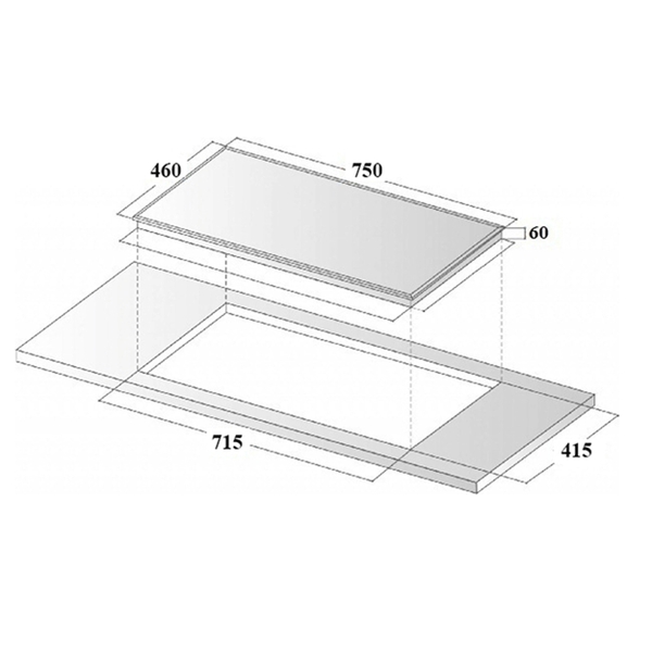 Bếp từ 3 vùng nấu EUROSUN EU-TE882G