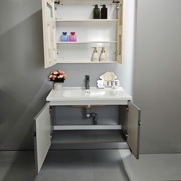 Bộ tủ chậu lavabo, tủ gương phòng tắm 2501-80
