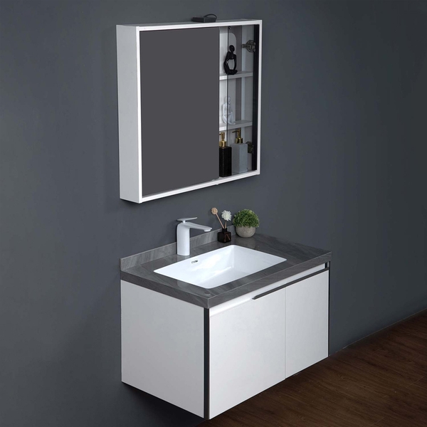 Bộ tủ chậu lavabo, tủ gương phòng tắm MW6631