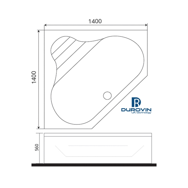 Bồn Tắm Góc DRV-2124 1m4 Chất Lượng Cao