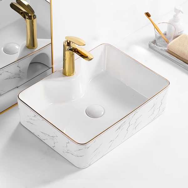 Chậu rửa mặt (lavabo) dương bàn F-CB022