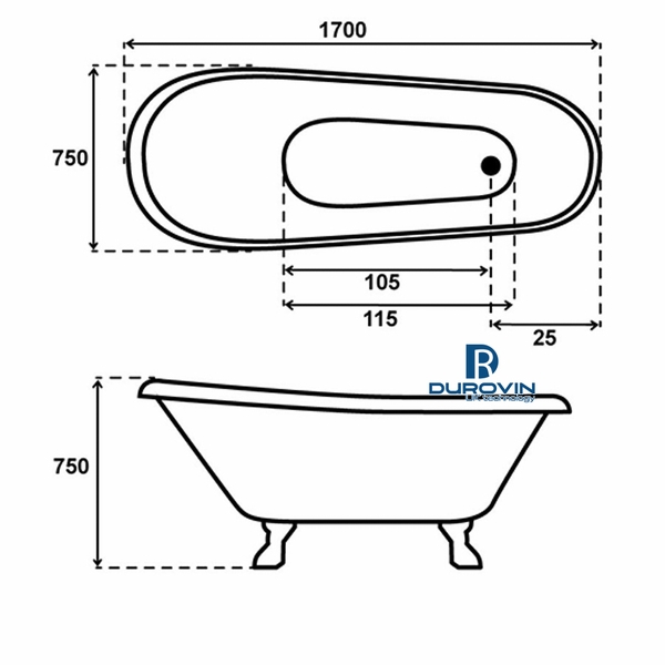 Bồn Chân Rồng Đầu Cao, Thấp DRV-2701