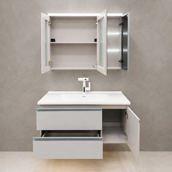 Bộ tủ chậu lavabo, tủ gương phòng tắm WL2015B