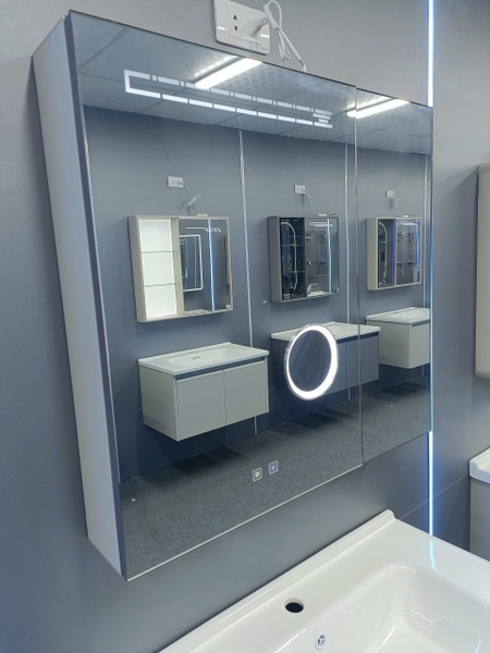 Bộ tủ chậu lavabo, tủ gương phòng tắm TC 023-80