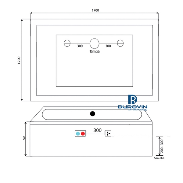 Bồn Tắm Đôi Chữ Nhật DRV-2924