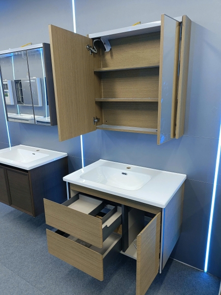 Bộ tủ chậu lavabo, tủ gương phòng tắm TC 033-80