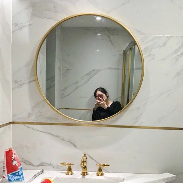 Gương tròn viền vàng