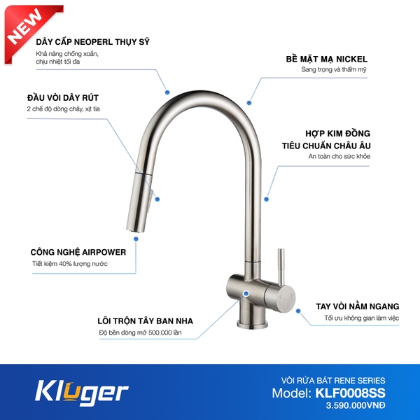 Vòi rửa bát Kluger KLF0008S