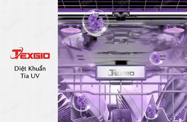 Máy rửa bát Texgio Dishwasher TGFPCM795B - 14 Bộ Sấy Khí Nóng, Diệt Khuẩn UV